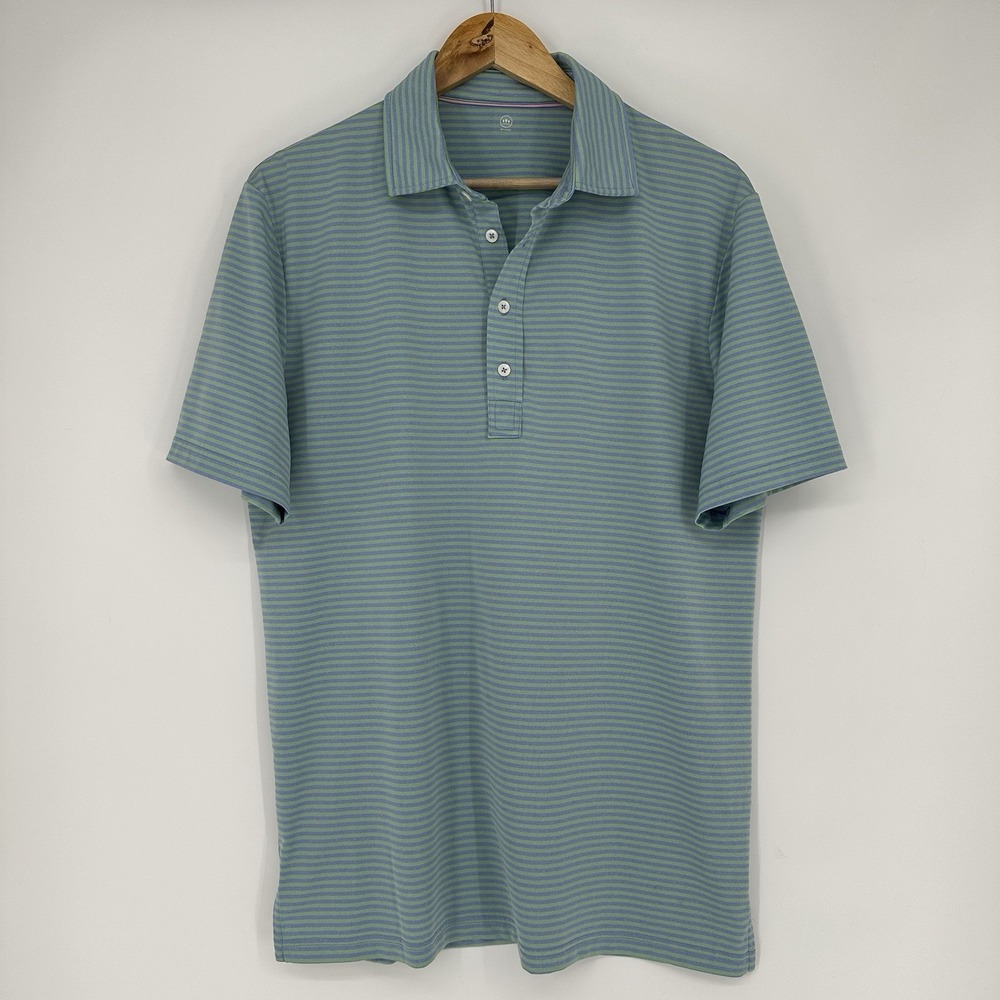 RLX Golf Polo Men's Moisture Wicking Performance Shirt Striped Blue XL